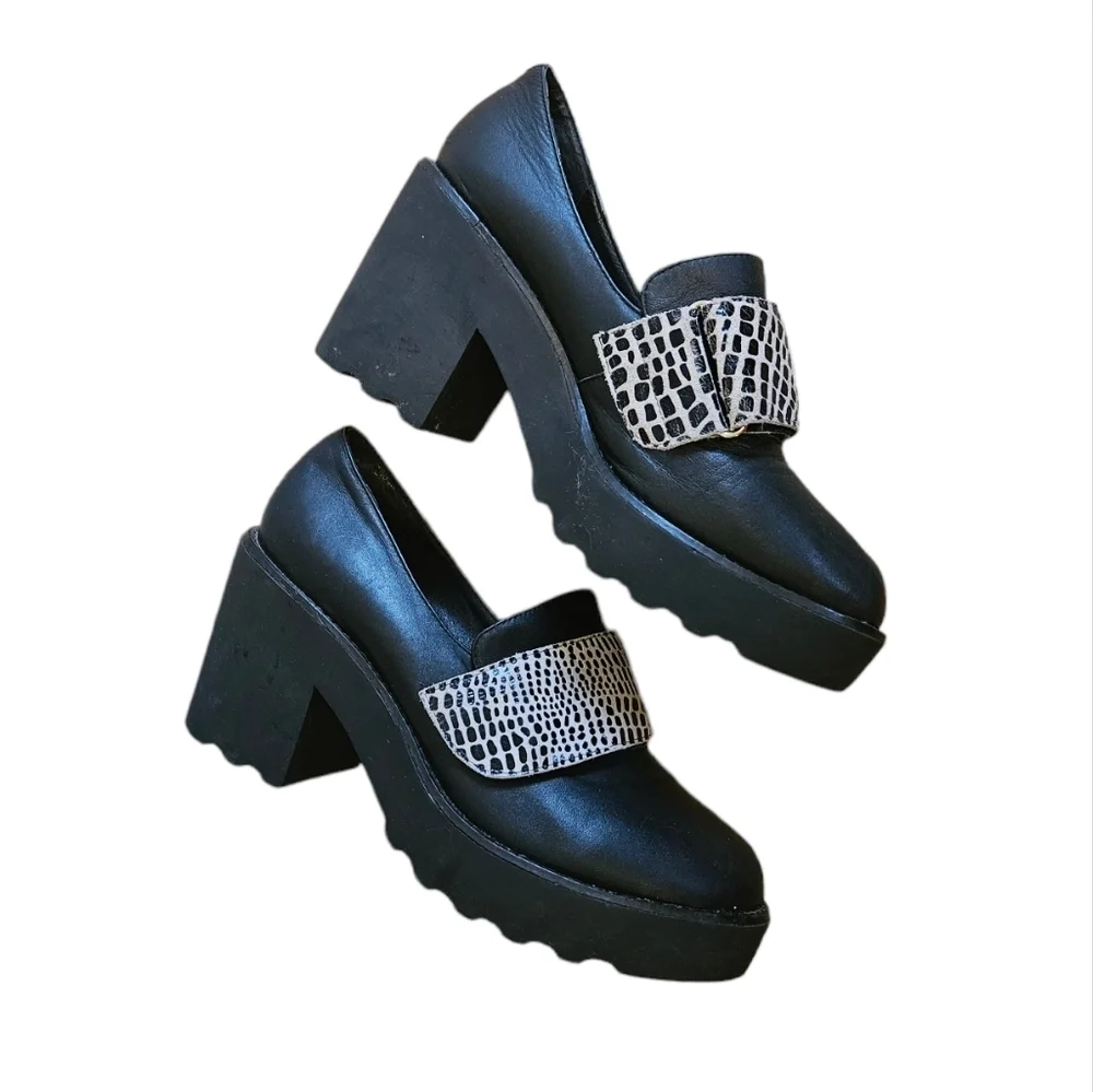 TBA to be announced Y2K Chunky Platform Penny Loafers - Picture 4 of 7